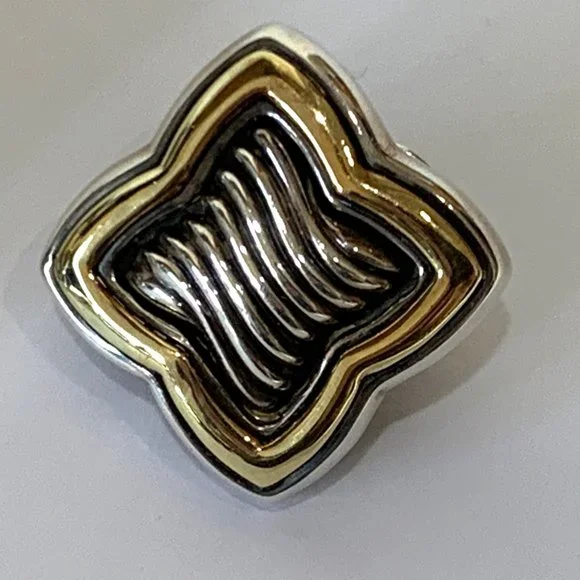 DAVID YURMAN Quatrefoil Earrings in Sterling Silver and 18K Yellow - Picture 8 of 16